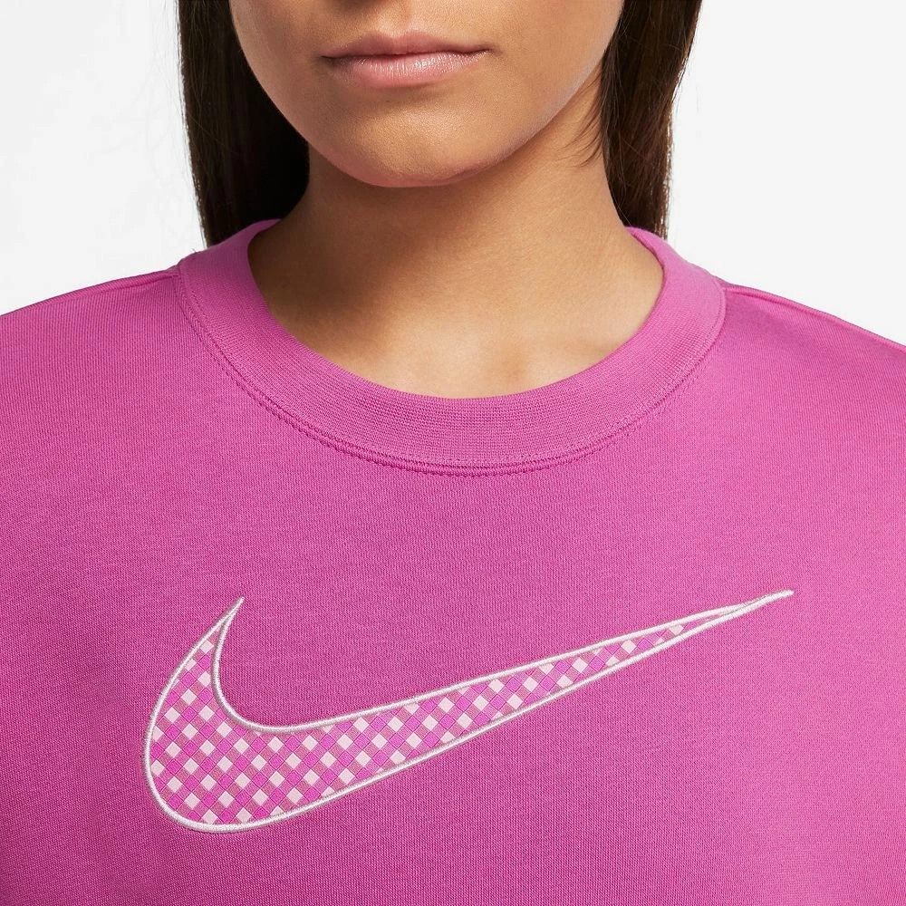 Women's Nike Sportswear Club Fleece Gingham Logo Sweatshirt - Image 5