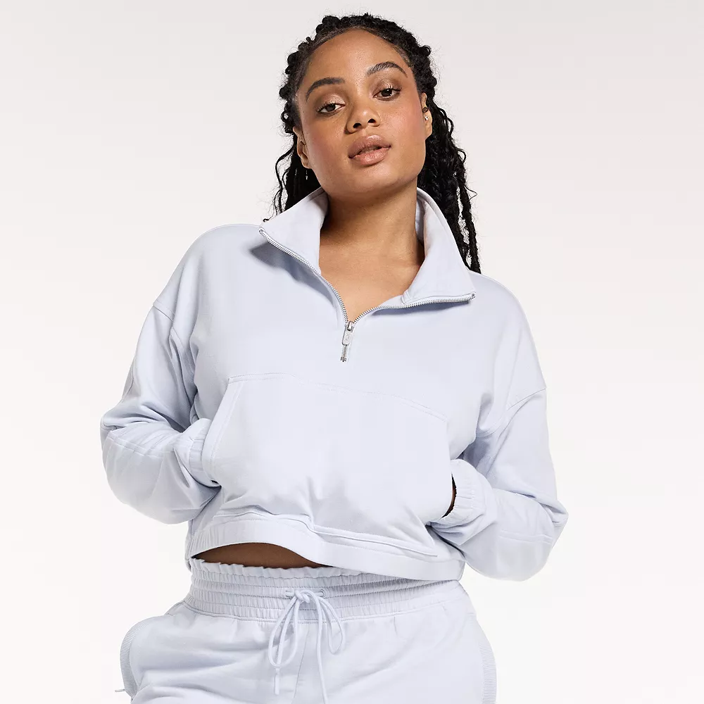 Women's FLX Embrace Quarter-Zip French Terry Sweatshirt in Cool Daisy 1 Women's FLX Embrace Quarter-Zip French Terry Sweatshirt in Cool Daisy