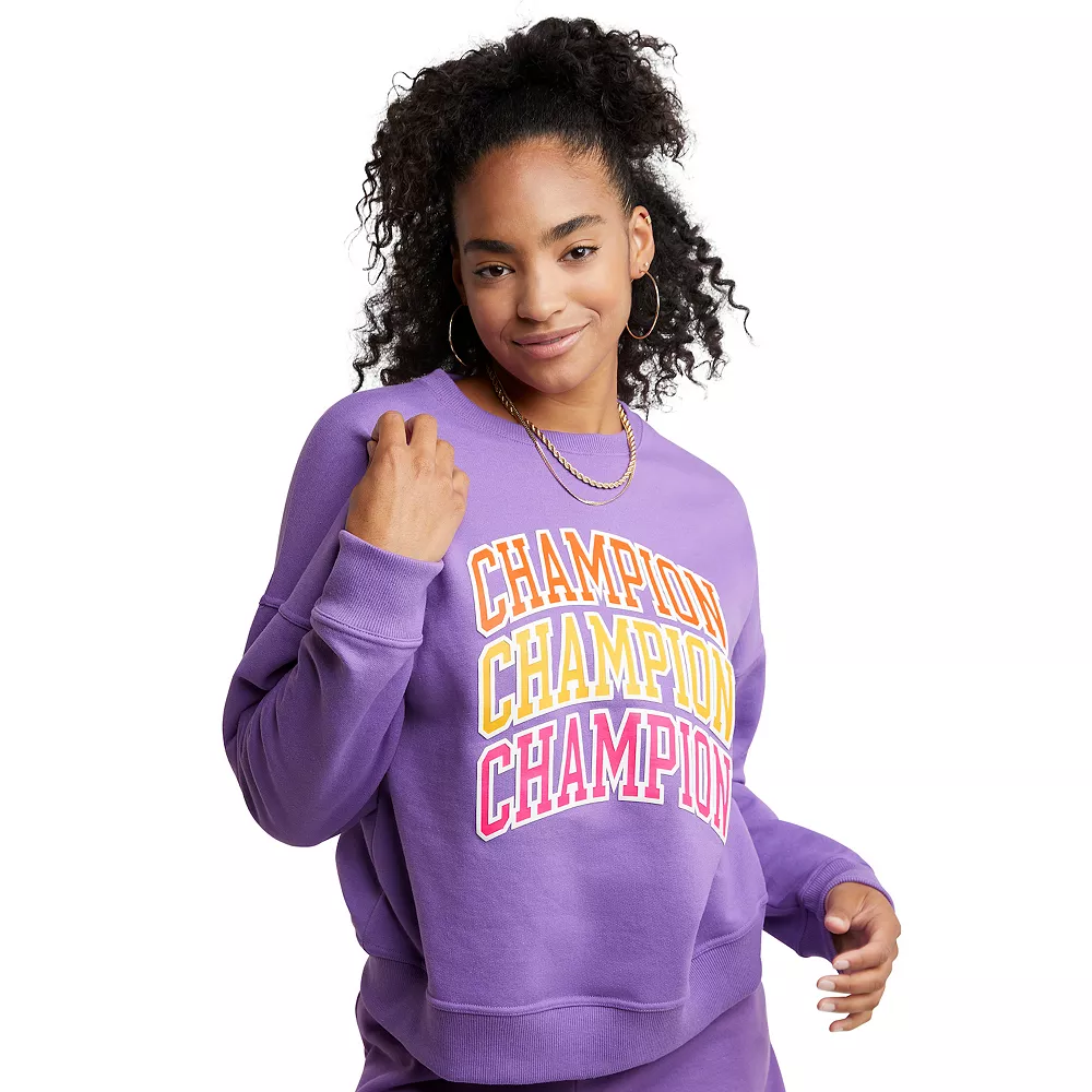 Women's Champion® Powerblend Fleece Crewneck Sweatshirt 3 Women's Champion® Powerblend Fleece Crewneck Sweatshirt - Image 3